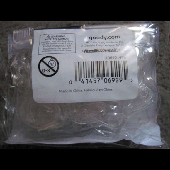 50 Goody Value Pack Clear Ouchless No Metal Small Poly Elastic Hair Bands Pouch - Picture 7 of 10